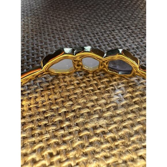 3 Stone Gold Plated Cuff Bracelet--Handmade Custom from Etsy - Picture 11 of 11